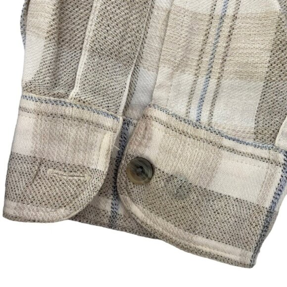 Vintage McNeal shirt button down plaid neutral beige white 100% cotton Large - Picture 7 of 10